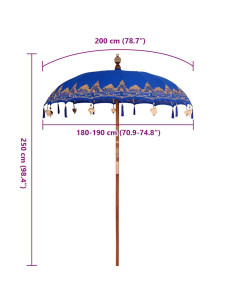 Parasol Balinese Blu 185 x 185 x 260 cm