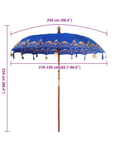 Parasol Balinese Blu 215 x 215 x 260 cm