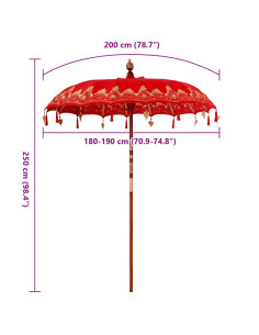 Parasol Balinese Rosso 185 x 185 x 260 cm