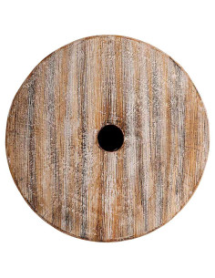Base per ombrellone Bianco lavato Ø34 x 40 cm Legno Massello