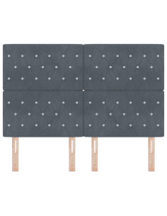 Testiera LED con testiera Grigio scuro 144 cm Poliestere