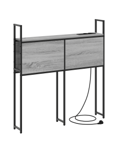 Testiera con Stazione di Carica e Storage Grigio sonoma 75 cm