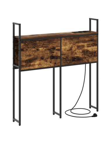 Testiera con Stazione di Carica e Storage Rovere fumo 80 cm