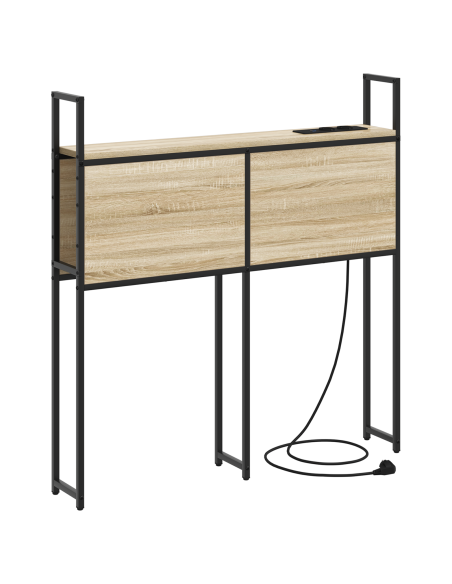 Testiera con Stazione di Carica e Storage rovere sonoma 100 cm