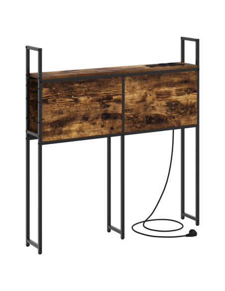 Testiera con Stazione di Carica e Storage Rovere fumo 100 cm