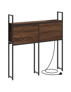 Testiera con Stazione di Carica e Storage Rovere marrone 100 cm