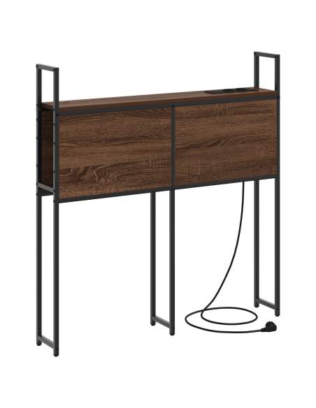 Testiera con Stazione di Carica e Storage Rovere marrone 100 cm