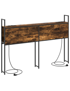 Testiera con Stazione di Carica e Storage Rovere fumo 120 cm