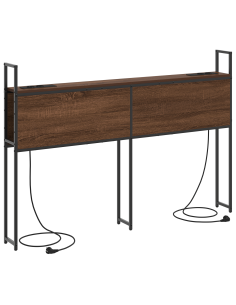 Testiera con Stazione di Carica e Storage Rovere marrone 120 cm
