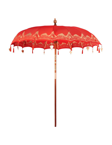 Ombrellone Altro Rosso x 250 cm Cotone e legno