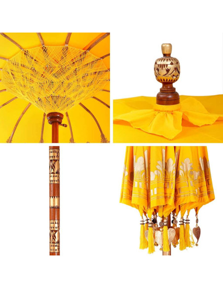 Ombrellone Altro Giallo x 250 cm Cotone e legno