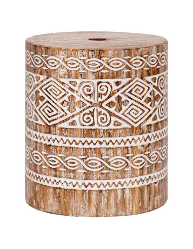 Base per ombrellone Bianco lavato Ø34 x 40 cm Legno Massello