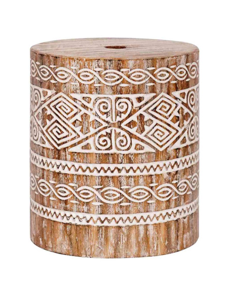 Base per ombrellone bianco lavato Ø34 x 40 cm Legno massello
