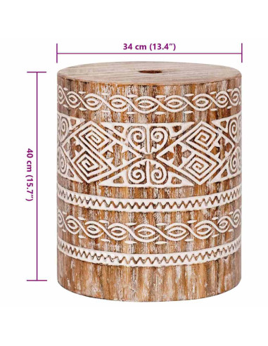 Base per ombrellone Bianco lavato Ø34 x 40 cm Legno Massello