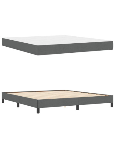 Letto a molle con materasso Grigio scuro 180 x 200 cm Tessuto