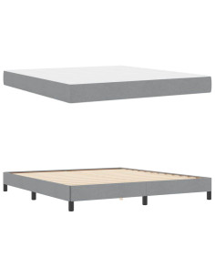 Letto a molle con materasso Grigio chiaro 180 x 200 cm Tessuto