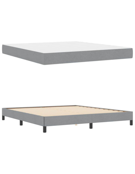 Letto a molle con materasso Grigio chiaro 180 x 200 cm Tessuto