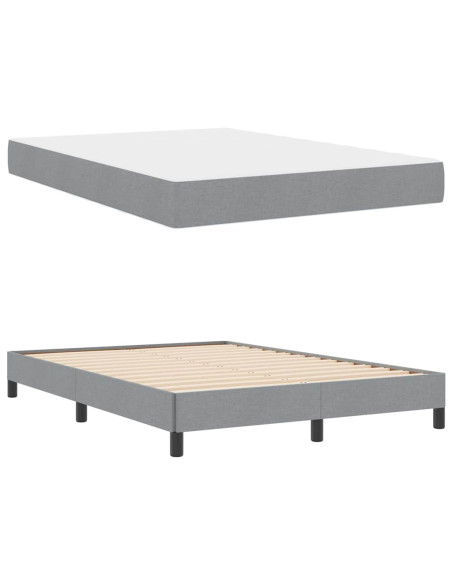 Letto a molle Altro Grigio chiaro 160 x 200 cm Tessuto