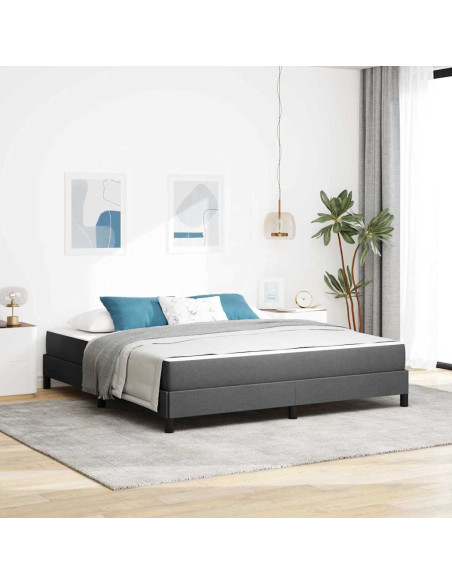 Letto a molle con materasso Grigio scuro 180 x 200 cm Tessuto