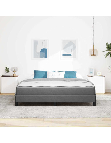 Letto a molle con materasso Grigio scuro 180 x 200 cm Tessuto