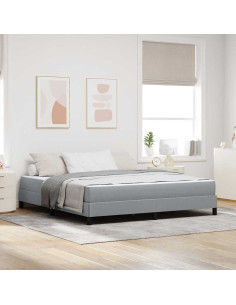 Letto a molle con materasso Grigio chiaro 180 x 200 cm Tessuto 2