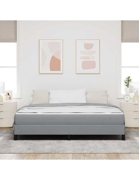 Letto a molle con materasso Grigio chiaro 180 x 200 cm Tessuto