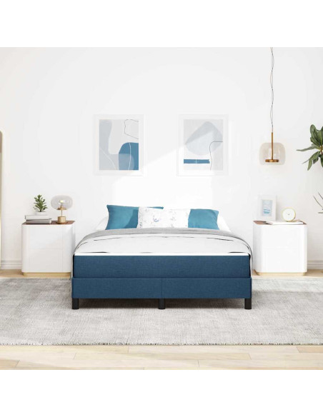Letto a molle con materasso Blu 160 x 200 cm Tessuto