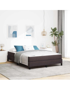 Letto a molle con materasso Marrone Scuro 160 x 200 cm Tessuto 2