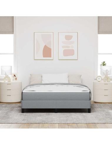 Letto a molle con materasso Grigio chiaro 160 x 200 cm Tessuto