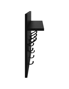 Appendiabiti a muro con lo scaffale Rovere Nero 60 x 40 x 12 cm