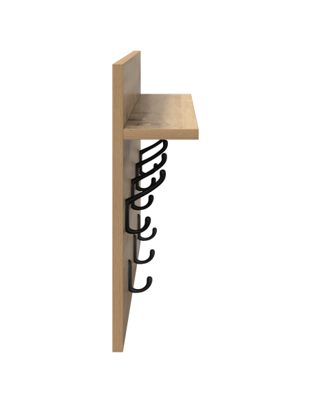 Appendiabiti a muro rovere artigianale 60 x 40 x 12 cm