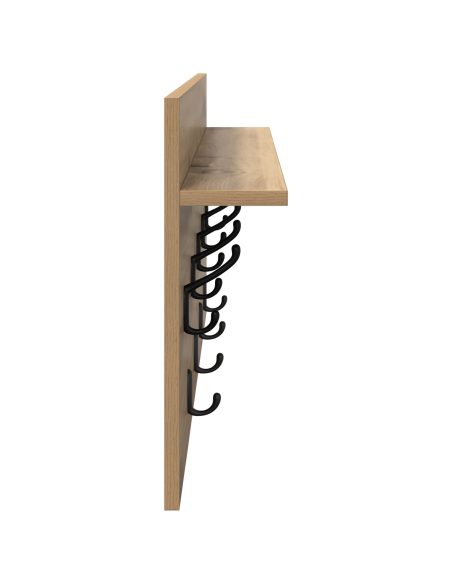 Appendiabiti a muro rovere artigianale 80 x 40 x 12 cm