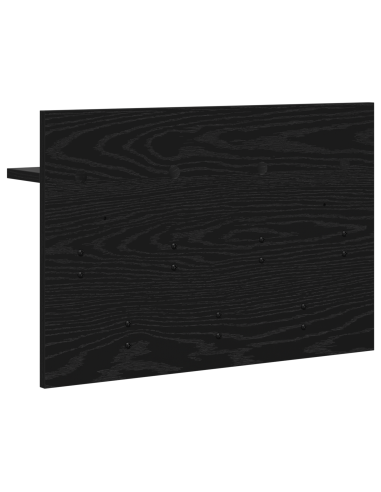 Appendiabiti a muro con lo scaffale Rovere Nero 60 x 40 x 12 cm