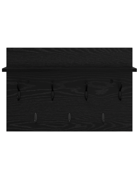 Appendiabiti a muro con lo scaffale Rovere nero 60 x 40 x 12 cm