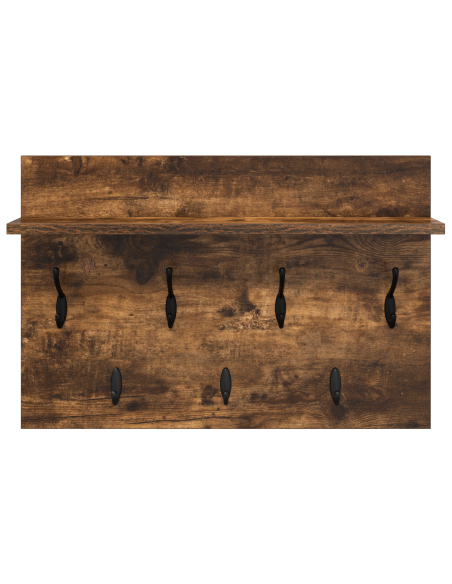Appendiabiti a muro con lo scaffale Rovere fumo 60 x 40 x 12 cm