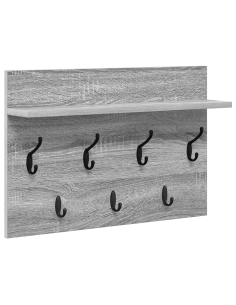 Appendiabiti a muro Grigio Sonoma 60 x 40 x 12 cm 2