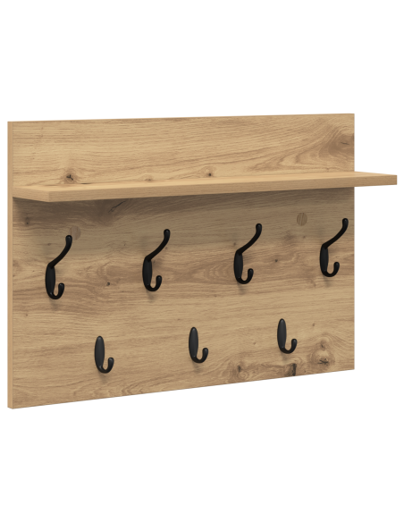 Appendiabiti a muro rovere artigianale 60 x 40 x 12 cm