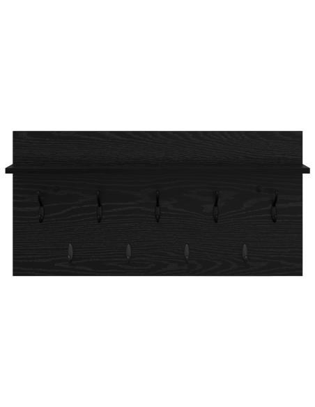 Appendiabiti a muro con lo scaffale Rovere nero 80 x 40 x 12 cm