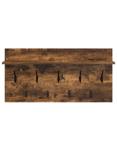 Appendiabiti a muro con lo scaffale Rovere fumé 80 x 40 x 12 cm
