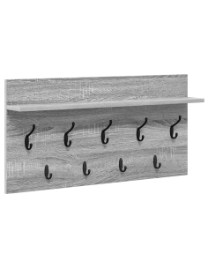 Appendiabiti a muro Grigio Sonoma 80 x 40 x 12 cm 2