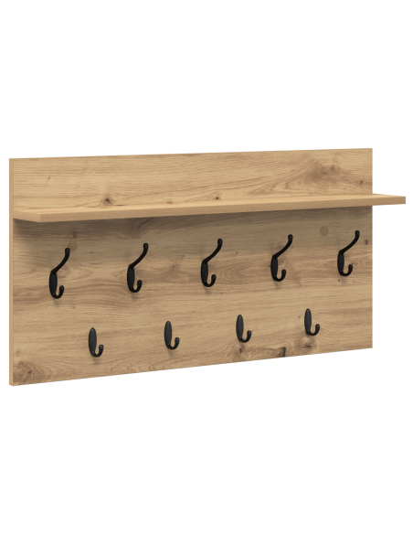 Appendiabiti a muro rovere artigianale 80 x 40 x 12 cm