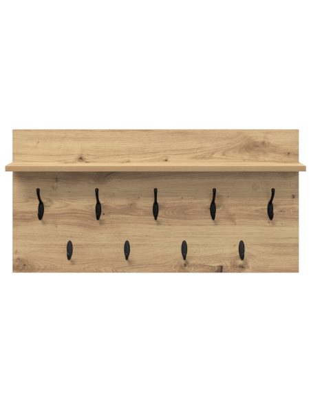 Appendiabiti a muro rovere artigianale 80 x 40 x 12 cm