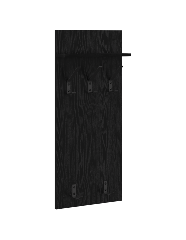 Appendiabiti a muro con lo scaffale Rovere Nero 40 x 10 x 90 cm