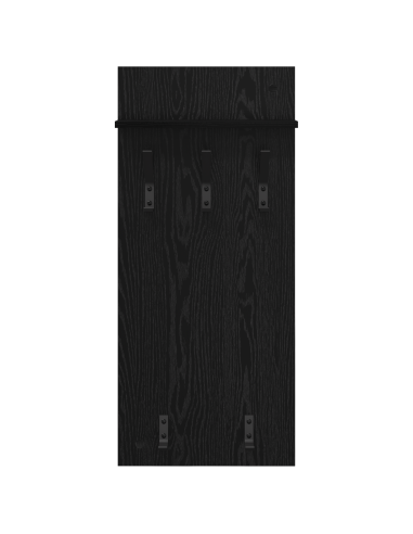 Appendiabiti a muro con lo scaffale Rovere Nero 40 x 10 x 90 cm