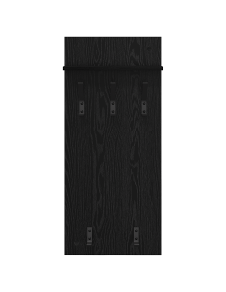 Appendiabiti a muro con lo scaffale Rovere Nero 40 x 10 x 90 cm