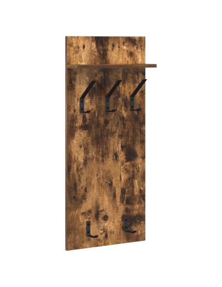 Appendiabiti a muro con lo scaffale Rovere fumo 90 x 40 x 10 cm