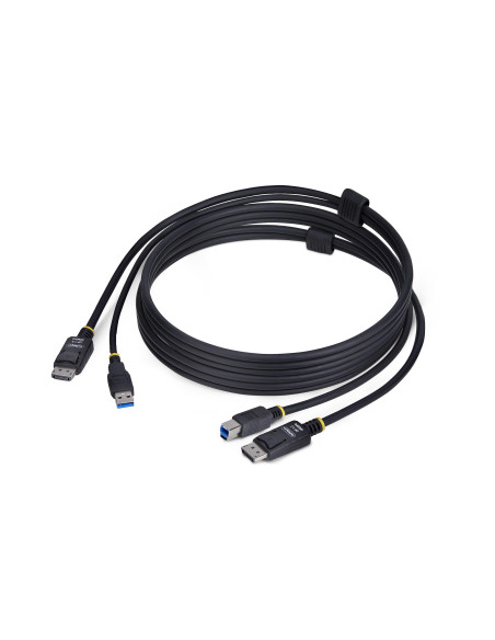 StarTech.com Cavo KVM DisplayPort e USB 5Gbps da 1,8m, Cavo Combinato DP 1.2 4K 60Hz e USB-A 3.0 per Switch KVM
