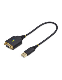 StarTech.com Cavo Adattatore USB a Seriale Null Modem da 30cm, Convertitore da USB-A a DB9 RS232 COM Retention con Dadi/Viti Int