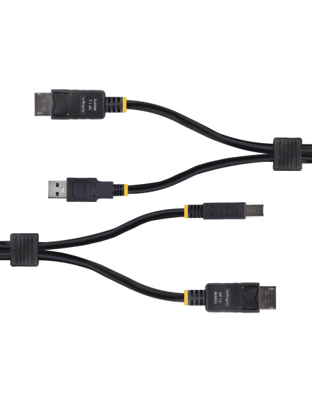 StarTech.com Cavo KVM DisplayPort e USB 5Gbps da 1,8m, Cavo Combinato DP 1.2 4K 60Hz e USB-A 3.0 per Switch KVM