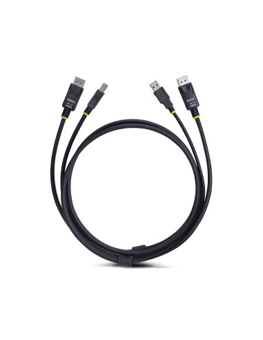 StarTech.com Cavo KVM DisplayPort e USB 5Gbps da 1,8m, Cavo Combinato DP 1.2 4K 60Hz e USB-A 3.0 per Switch KVM